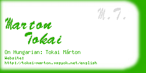 marton tokai business card
